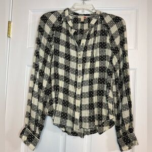 Anthropologie Pilcro Women’s Breezy Button Down Checkered Top